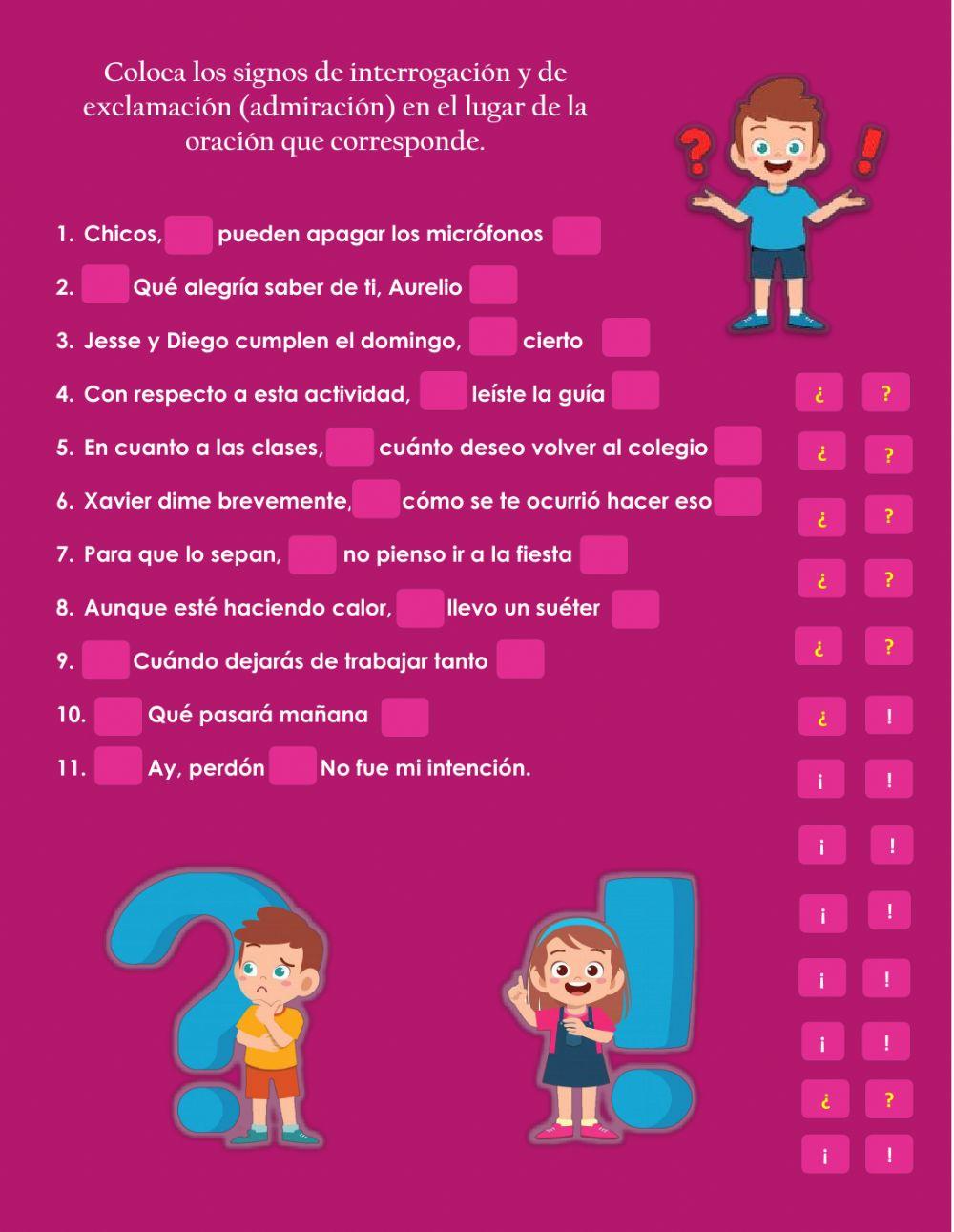 Signos de interrogación y exclamación