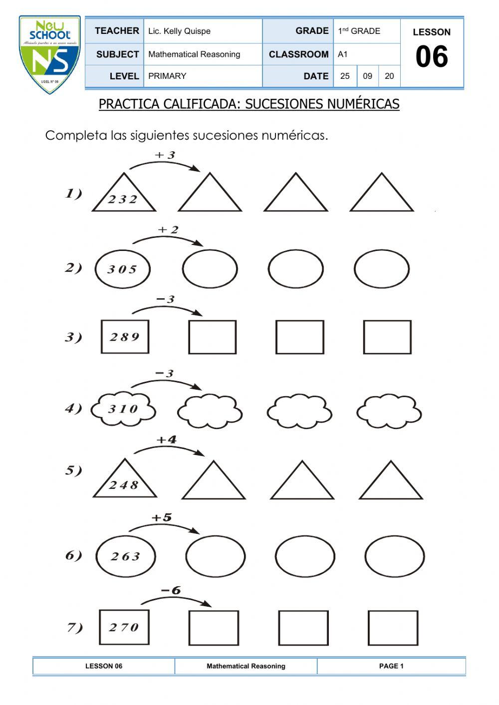 Sucesiones numéricas