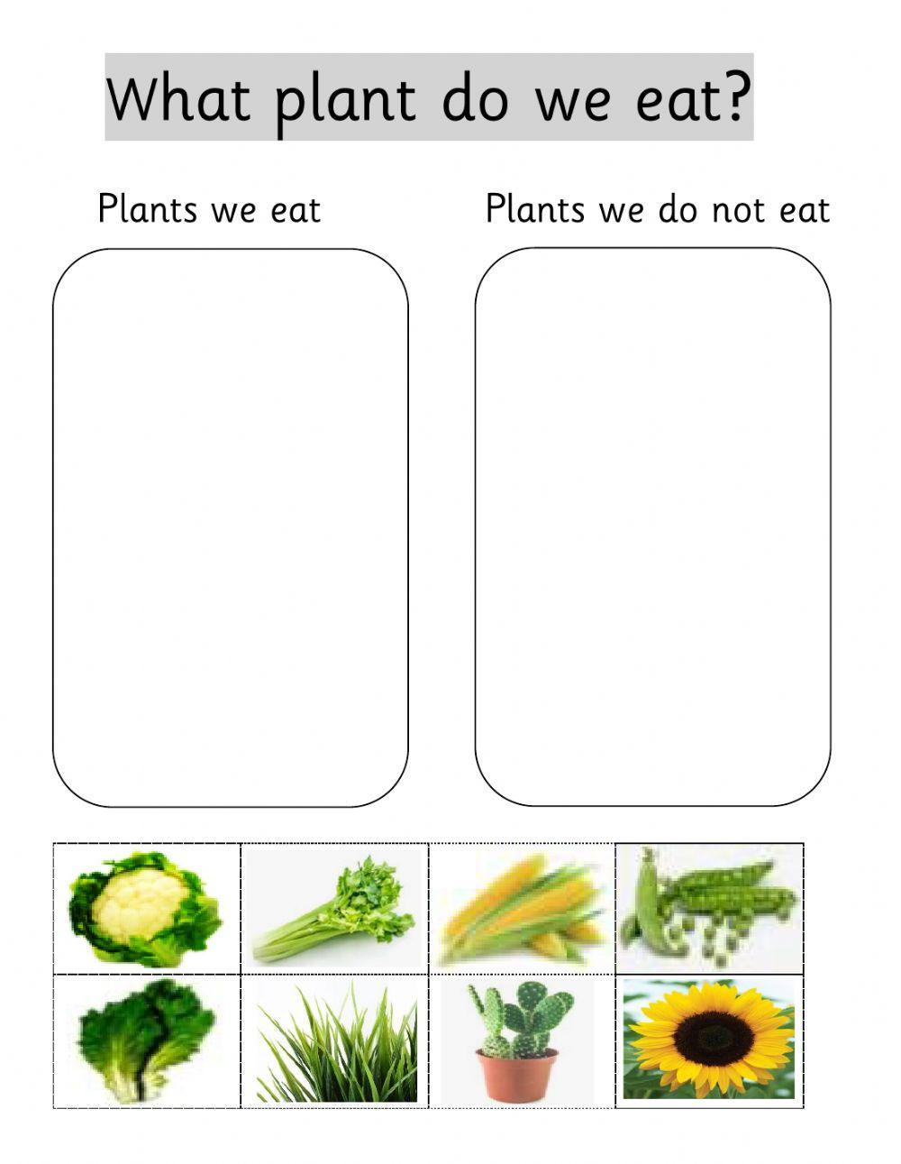 Plants eaten and not eaten sort