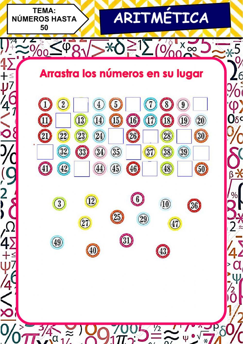 Completa los números