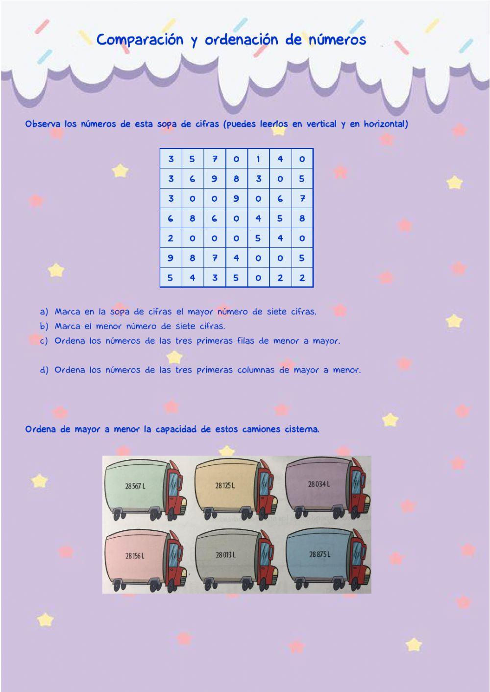 Números de siete, ocho y nueve cifras