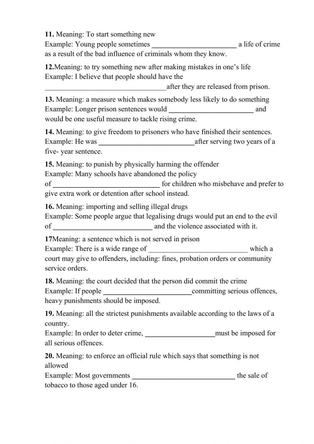 Vocabulary for ielts- crime