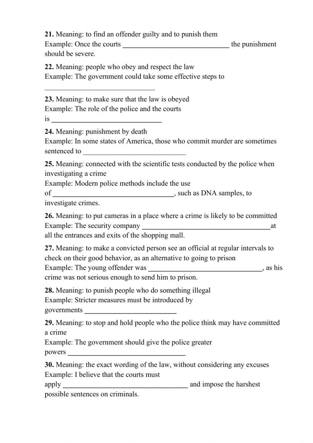 Vocabulary for ielts- crime