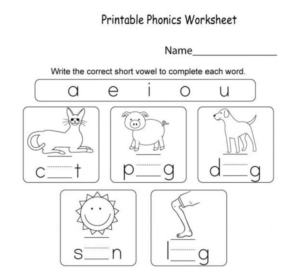 Short Vowel Worksheet