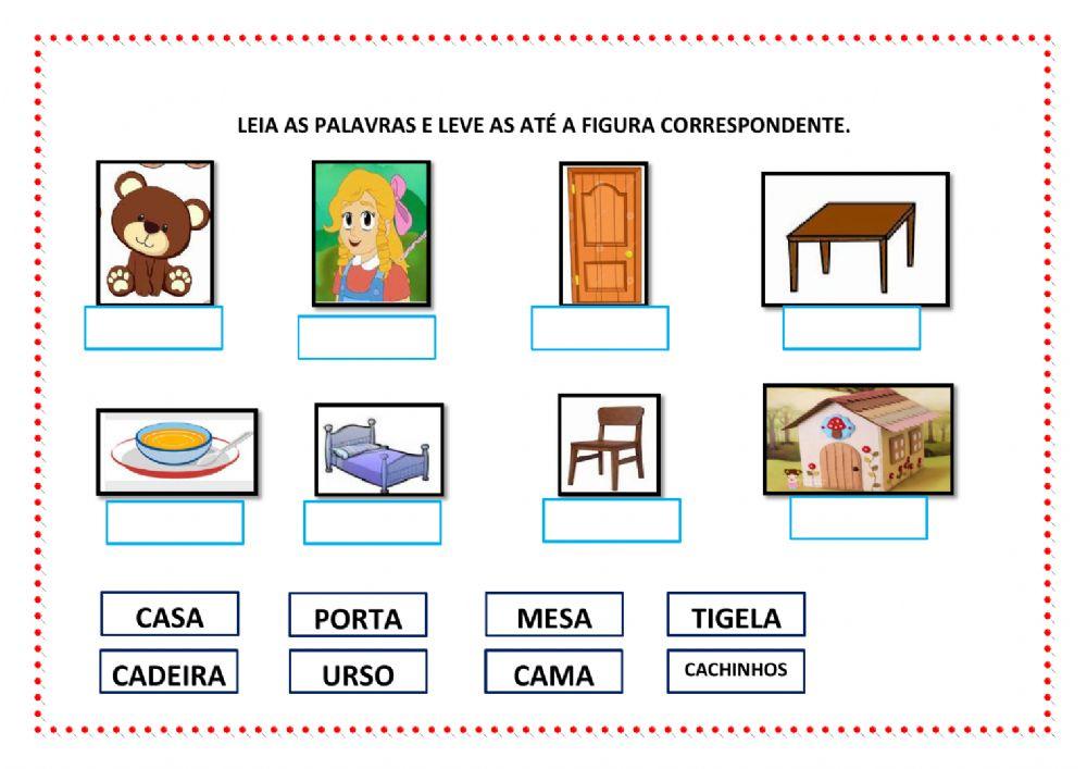Leitura e número de sílabas tema Cachinhos Dourados