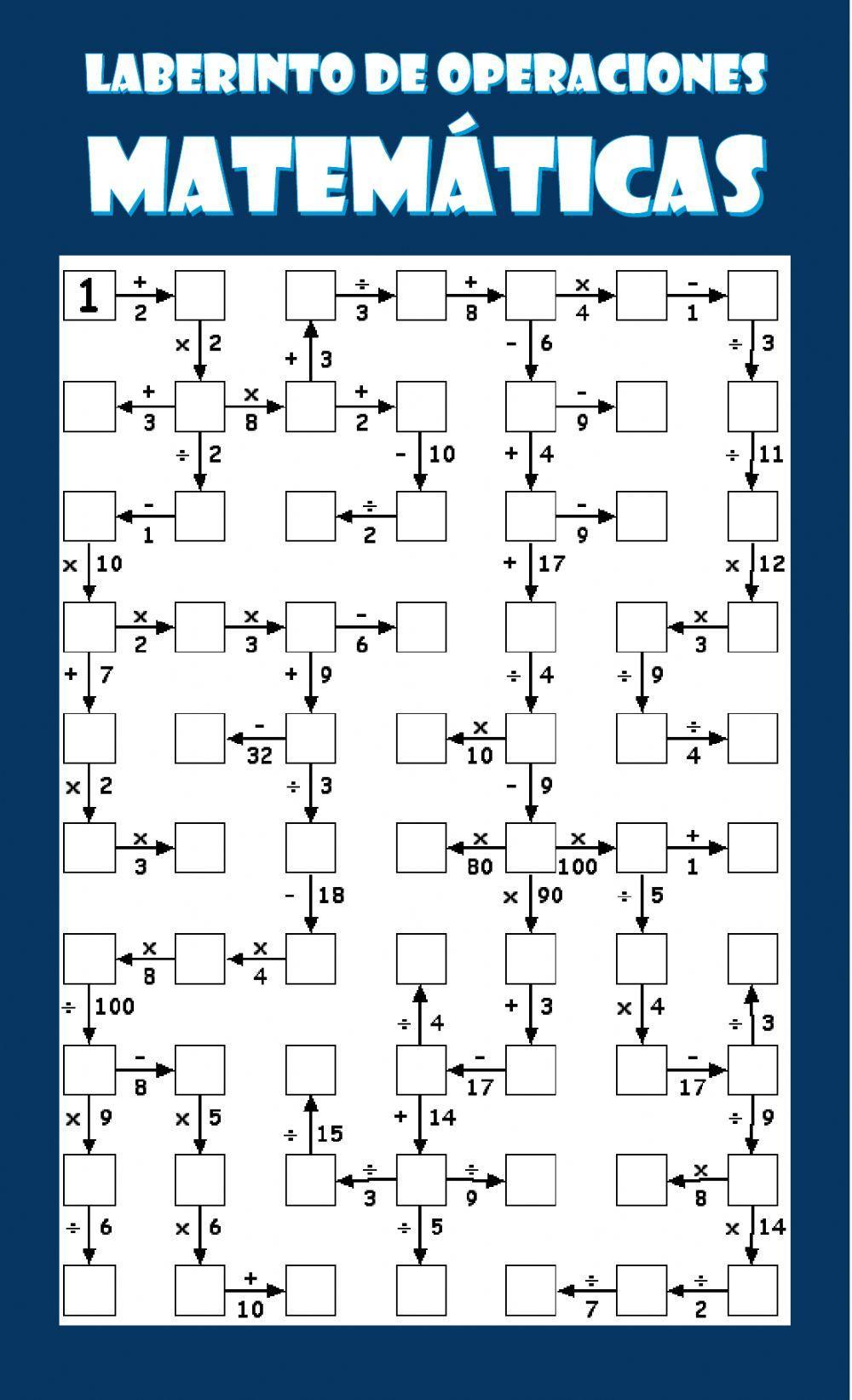 Laberinto de Operaciones Matemáticas