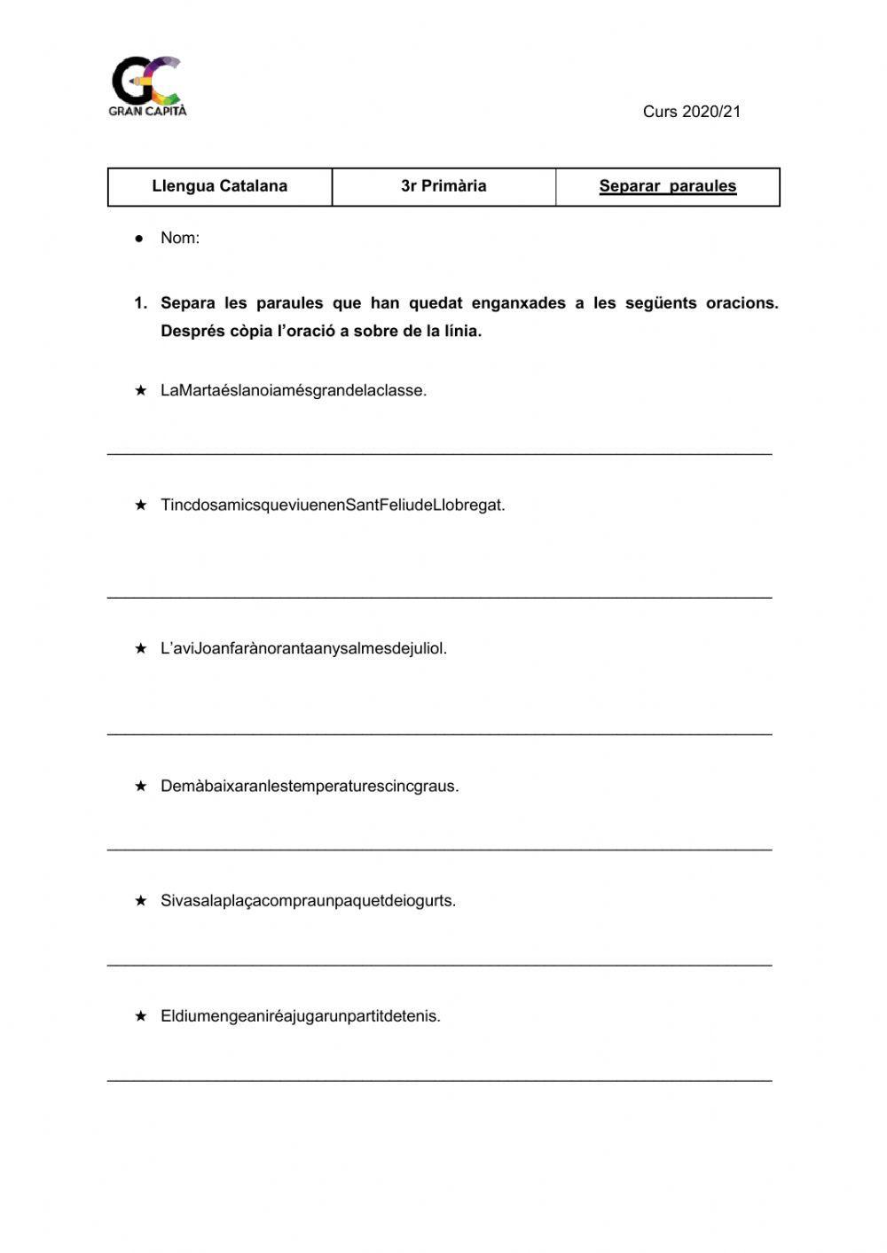 Separació de paraules