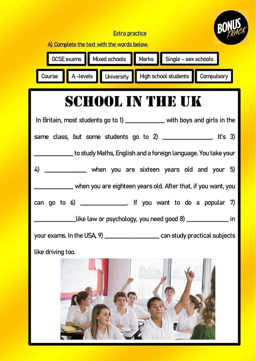 Education- pre intermediate activity