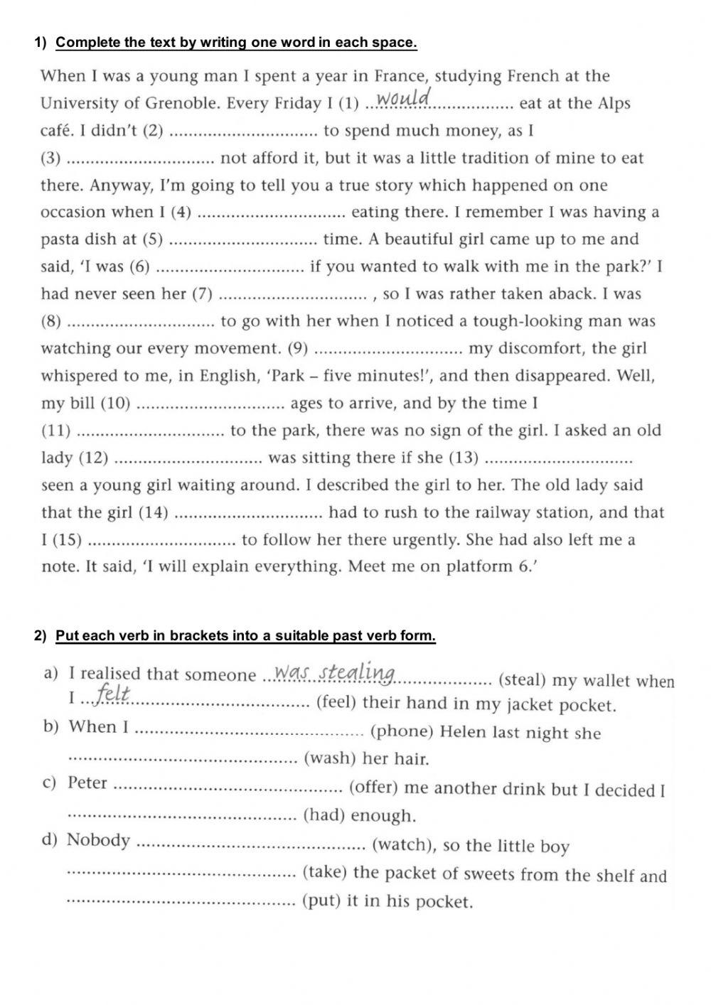 Past tense practice 2