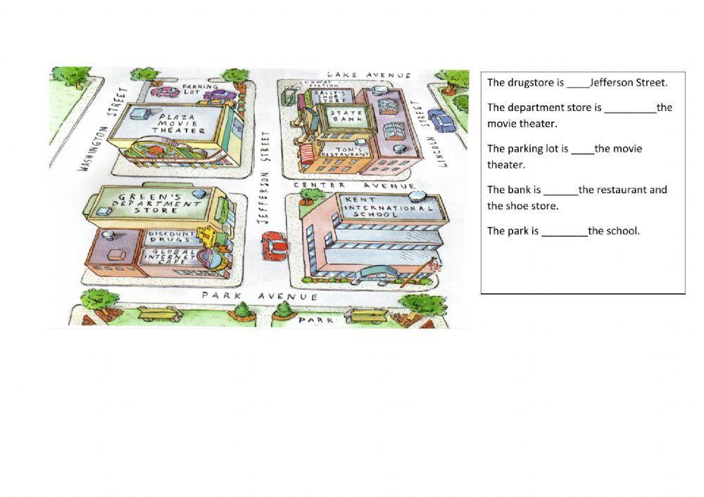 Places in Town. Asking and giving directions.