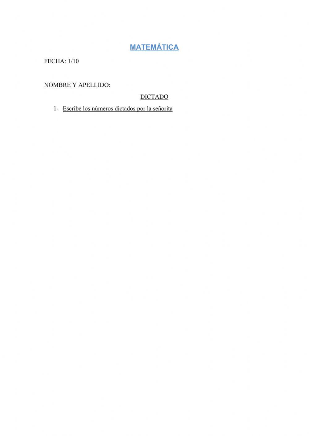 Dictado de números