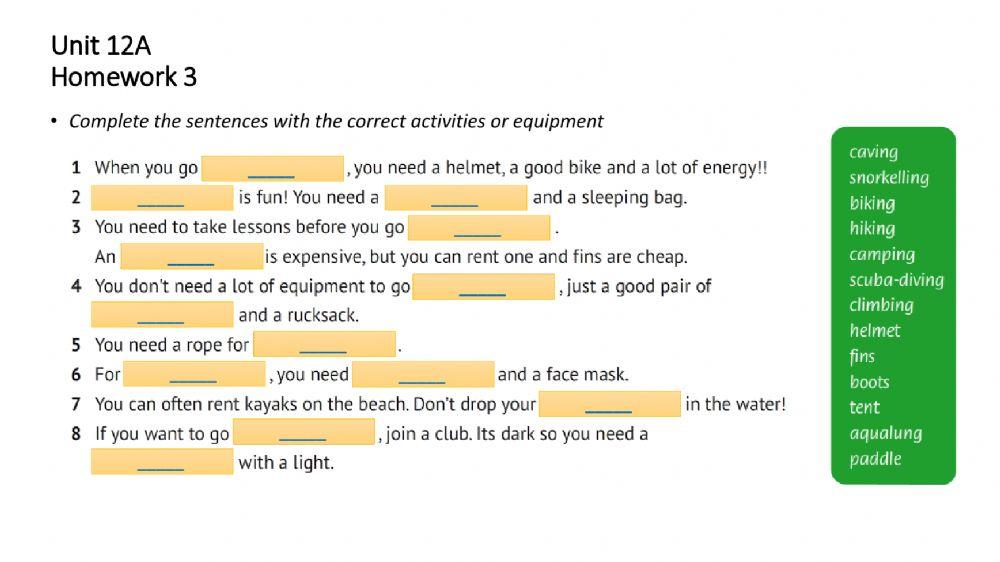 Unit 12 - Past Simple