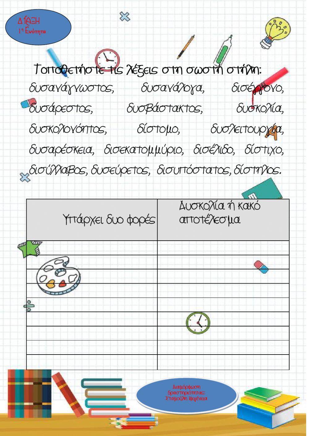 Διάκριση δυ(σ) δι(σ)