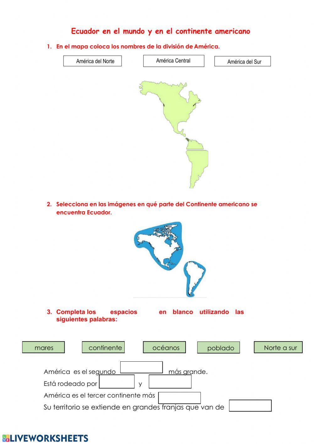 Ecuador en el continente américano