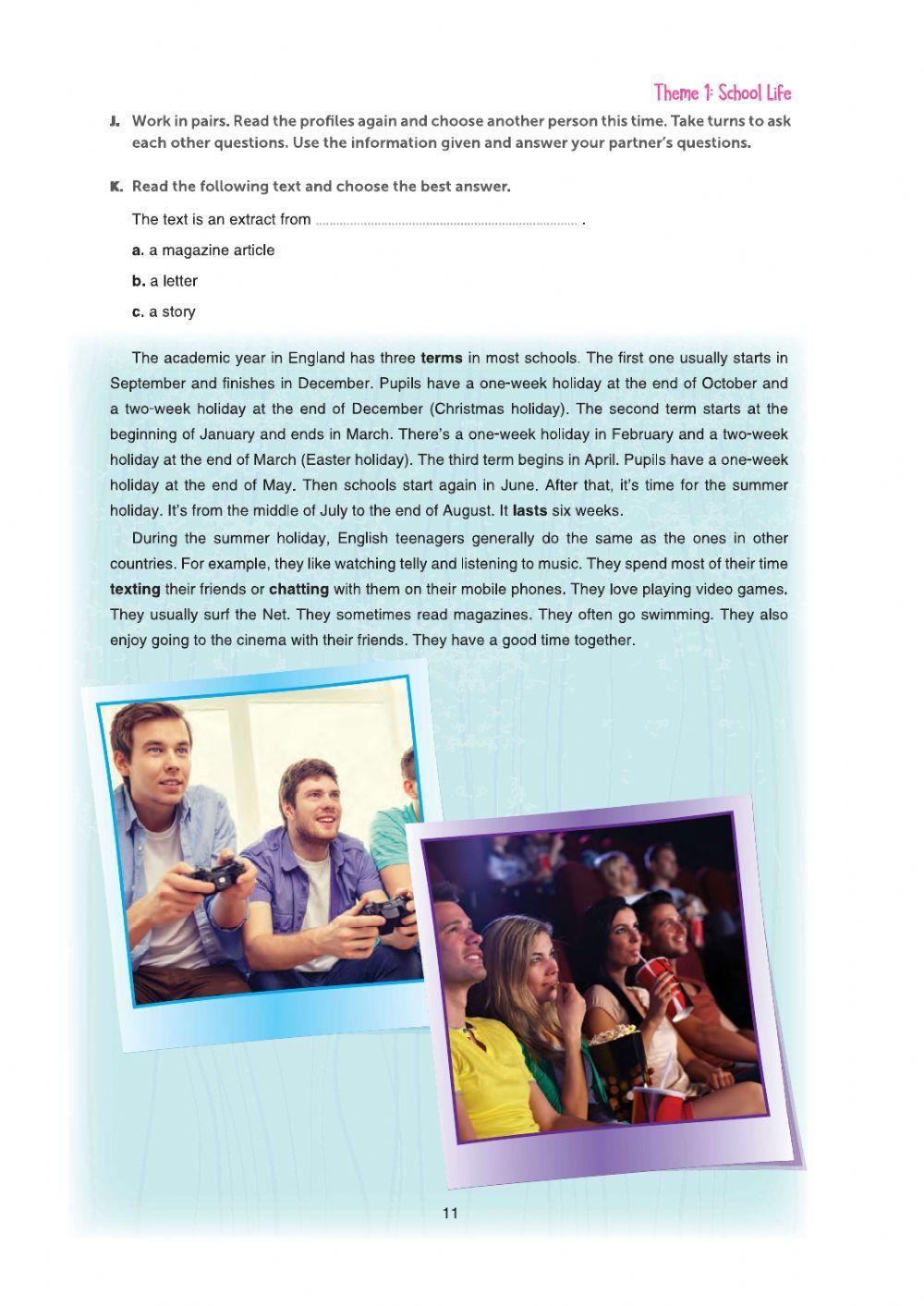 Grade 10 Theme1 School Life Page 11-12