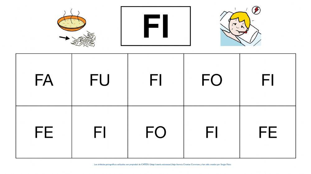 Sílabas mayúsculas F