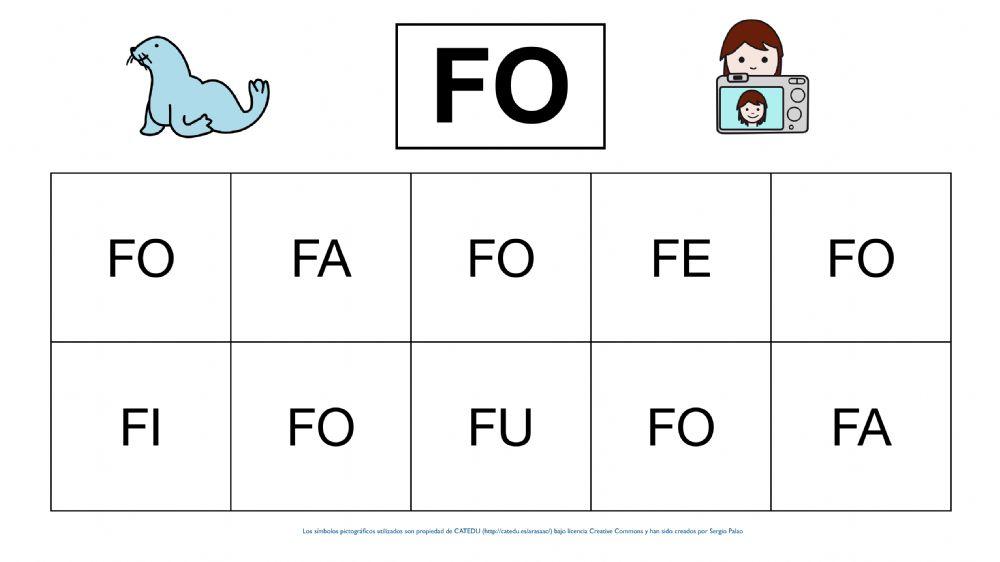 Sílabas mayúsculas F