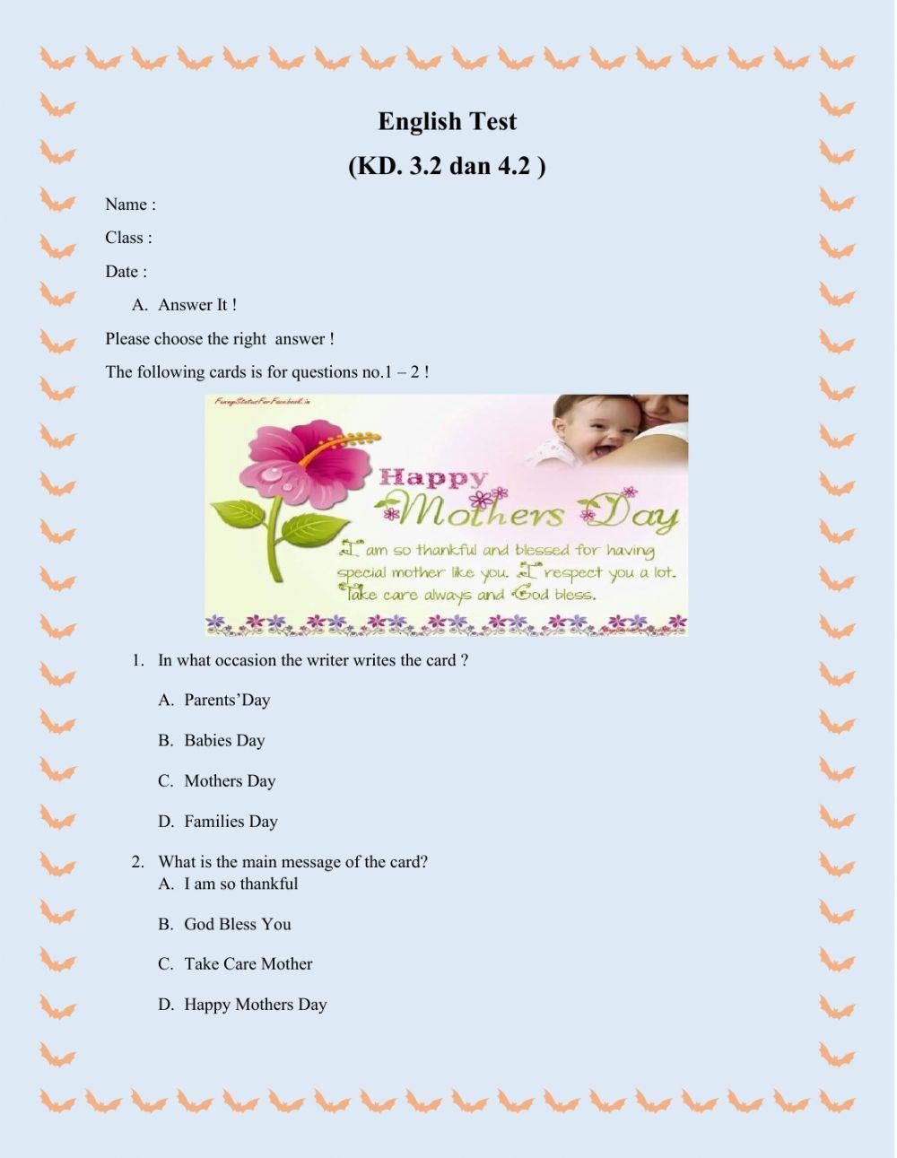 English Test - Greeting Summative