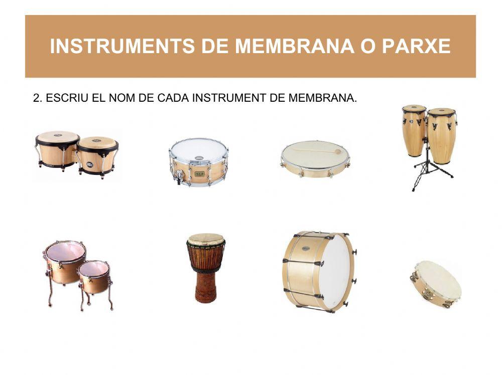Instruments de membrana o parxe