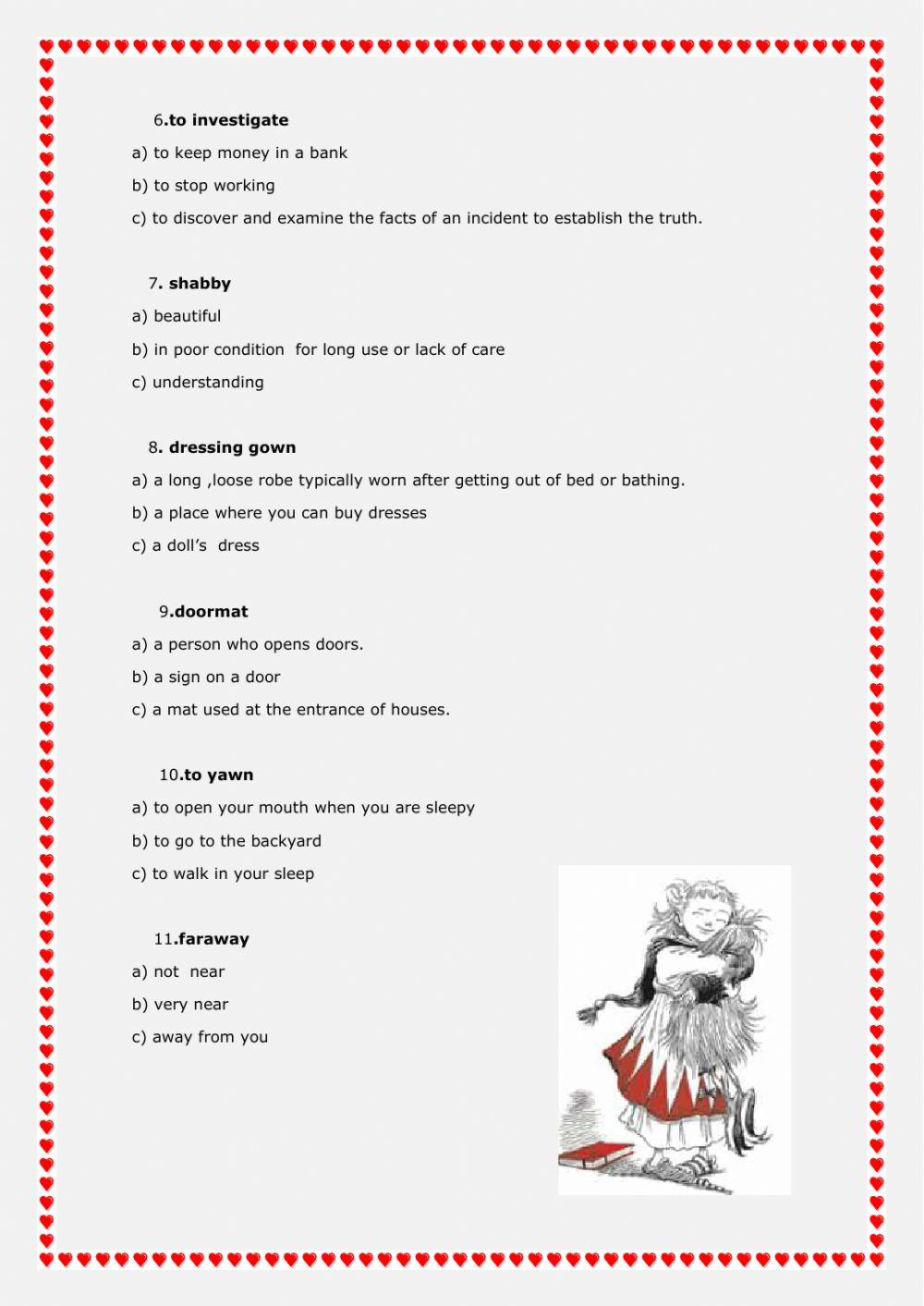 Ottoline & the yellow cat vocabulary