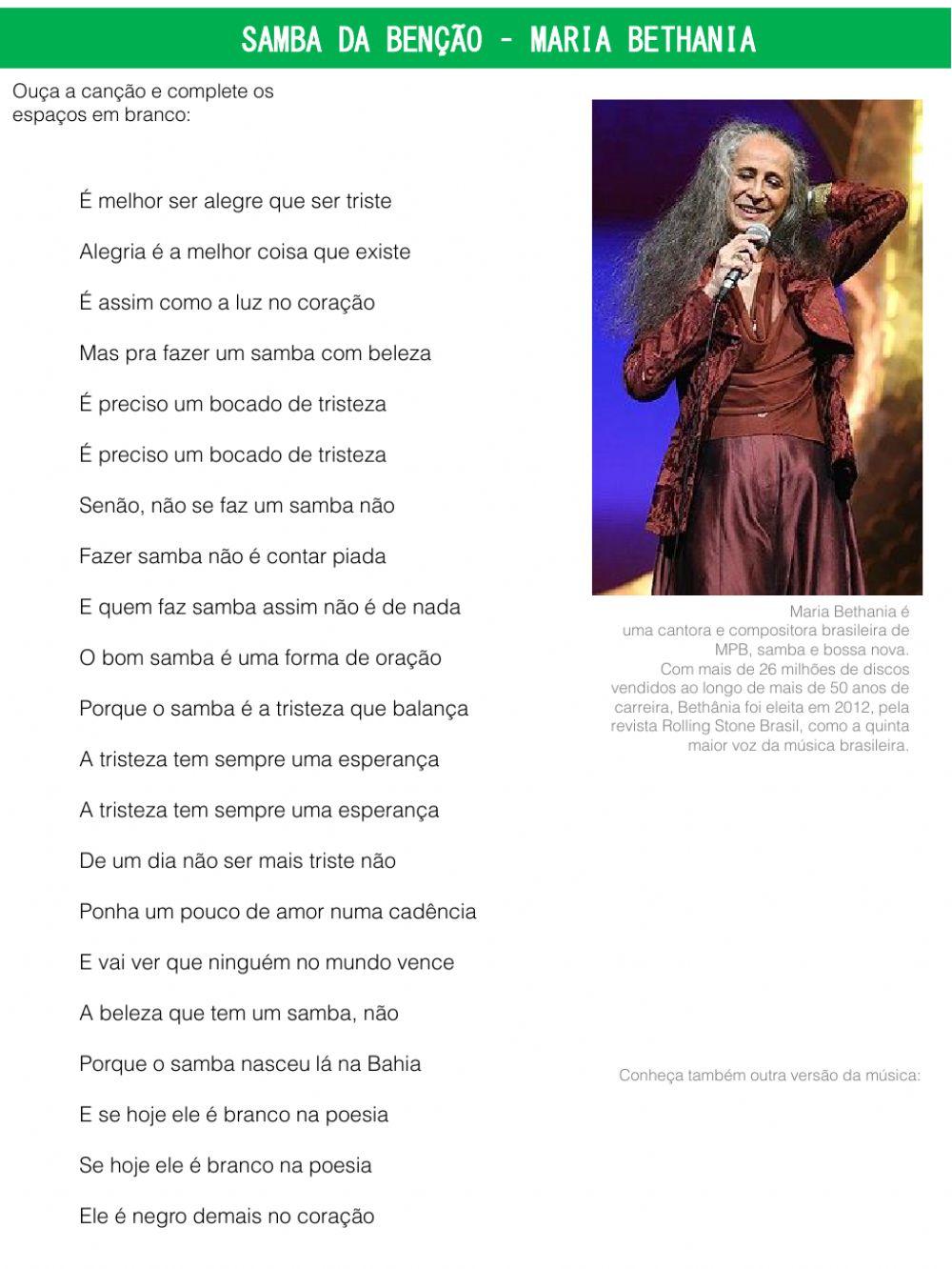 Samba da Benção - Maria Bethania