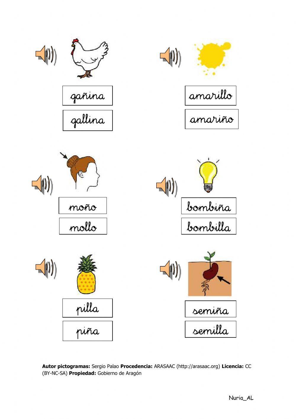 Discriminación de fonemas LL- Ñ