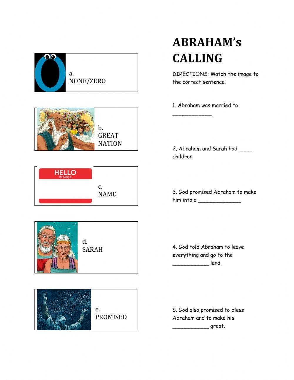 Abraham's Calling Matching 2