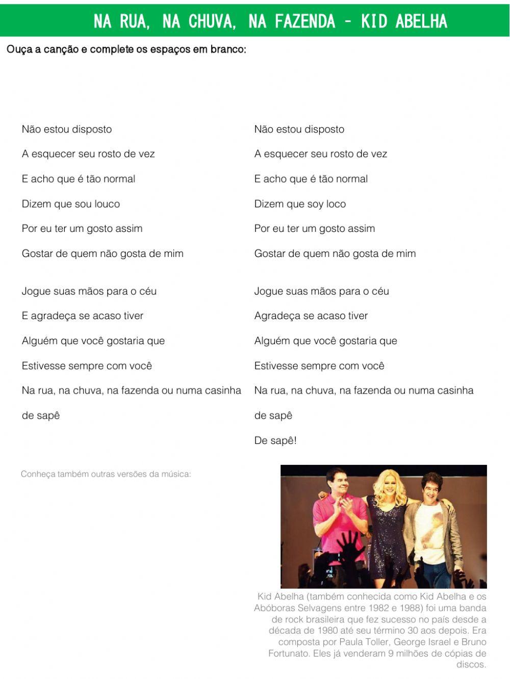 Na rua, na chuva, na fazenda - Kid Abelha