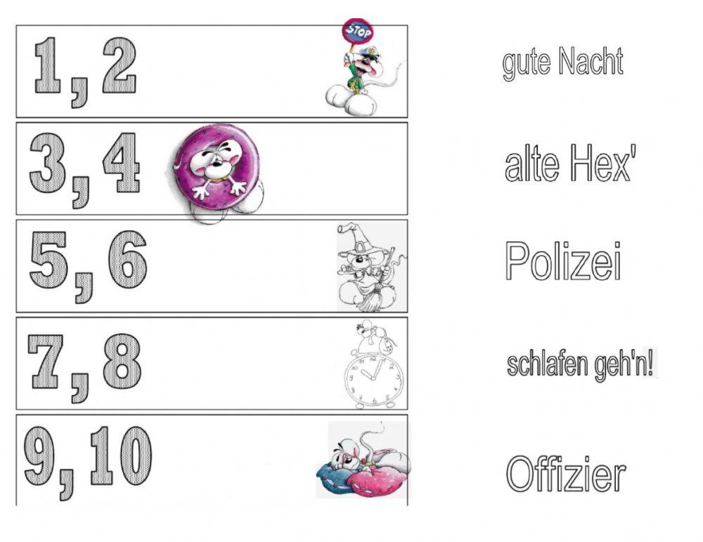 1, 2 Polizei Rhyme worksheet Live Worksheets