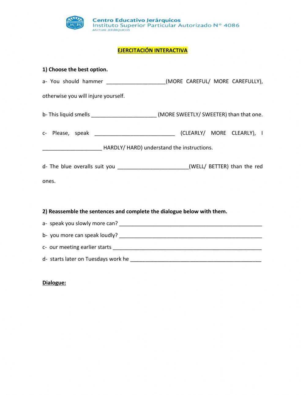 Comparative and Superlative Adverbs