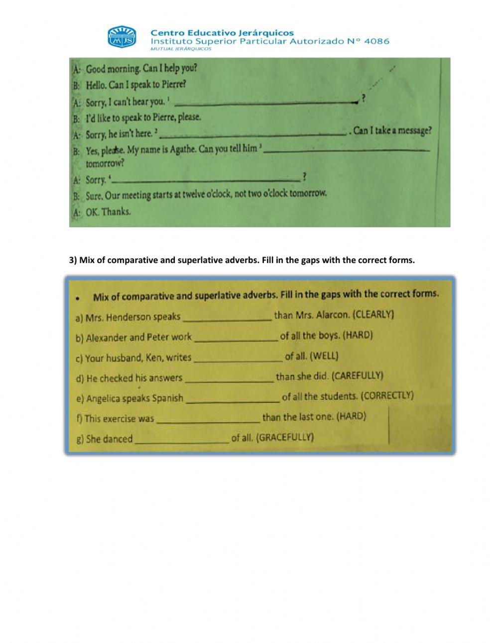 Comparative and Superlative Adverbs