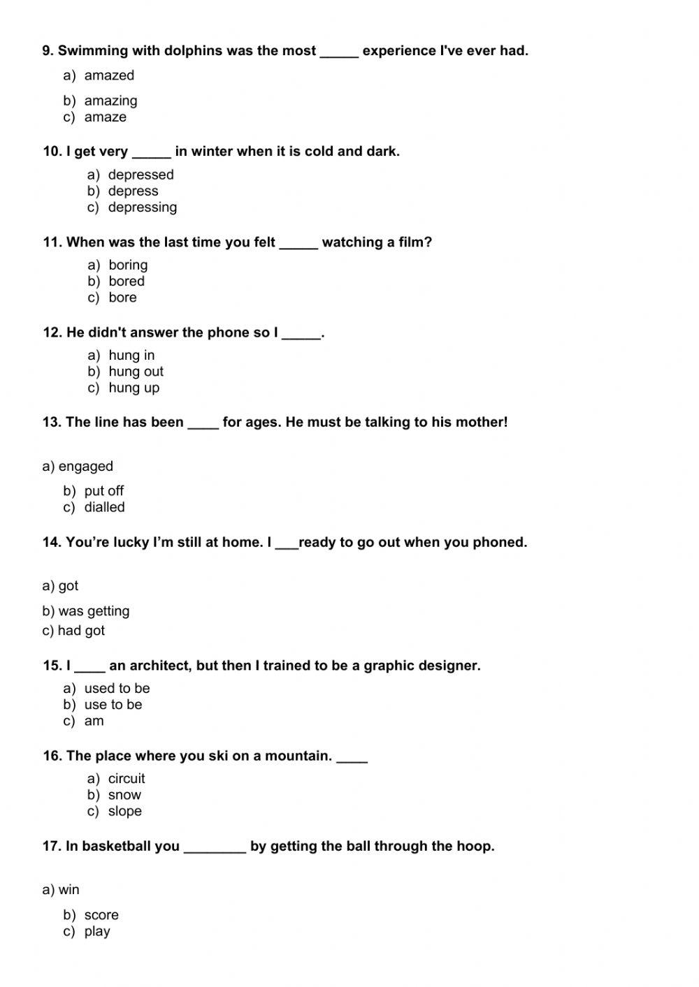 Adults 5 September Test units 4 & 5