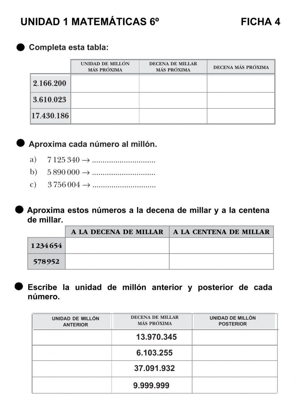 Ficha 1-4 Matemáticas 6º