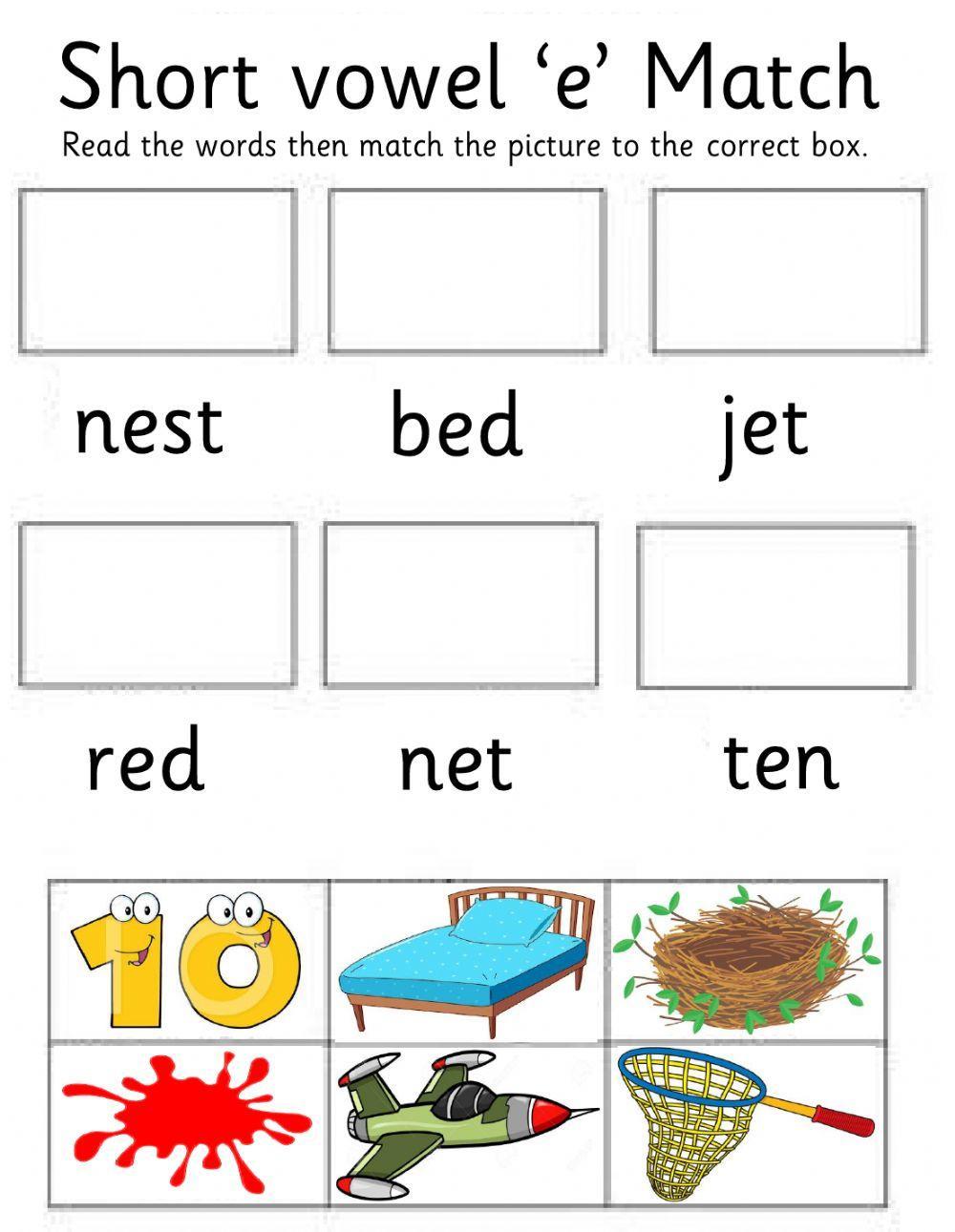 Short Vowel e Matching