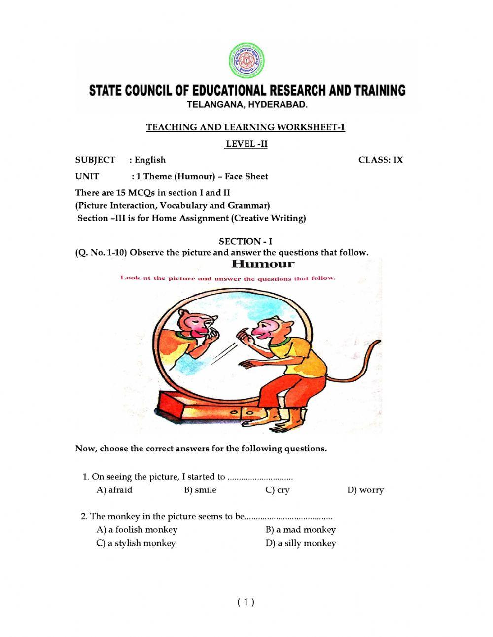 9 class level 2 worksheet 1