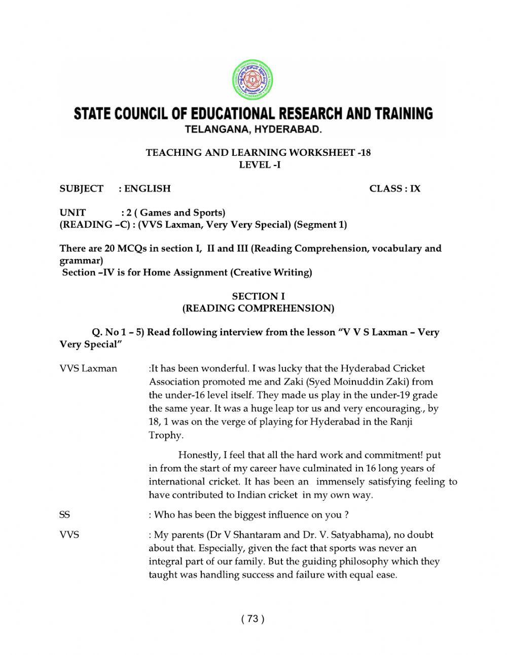 9 class level 2 worksheet 18