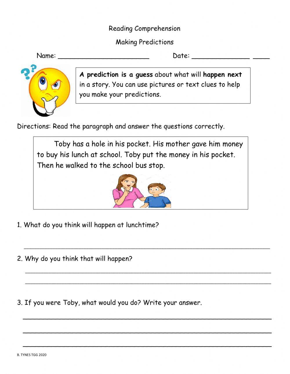 387601 Making Predictions 2 Tynes LiveWorksheets