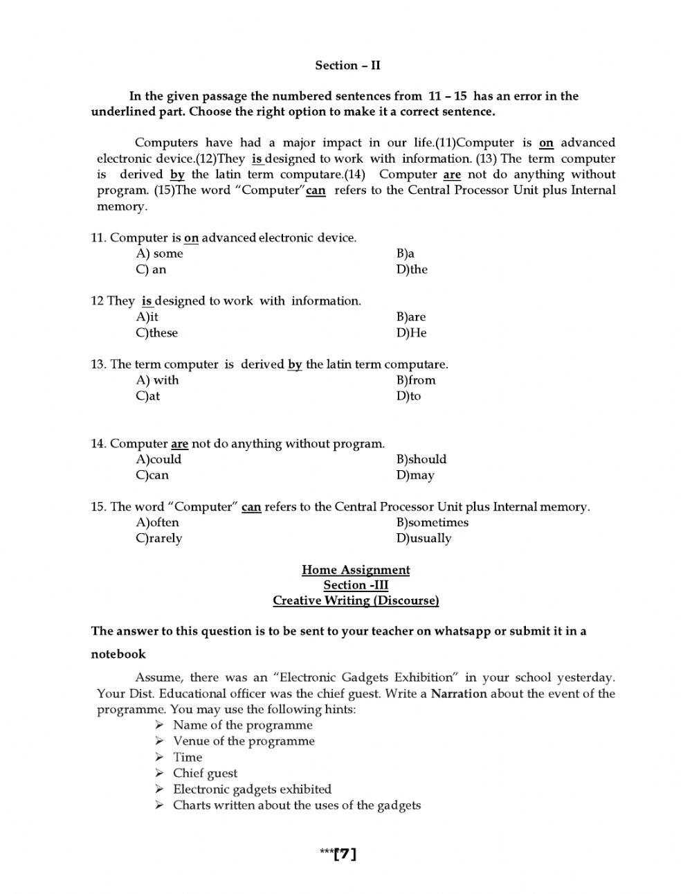 9 class level 1 worksheet 2