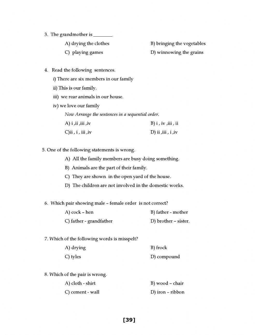 9 class level 1 worksheet 11