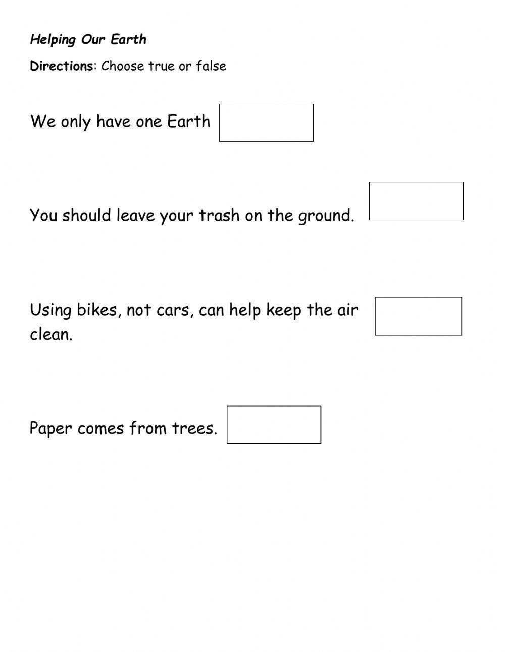 Helping our Earth