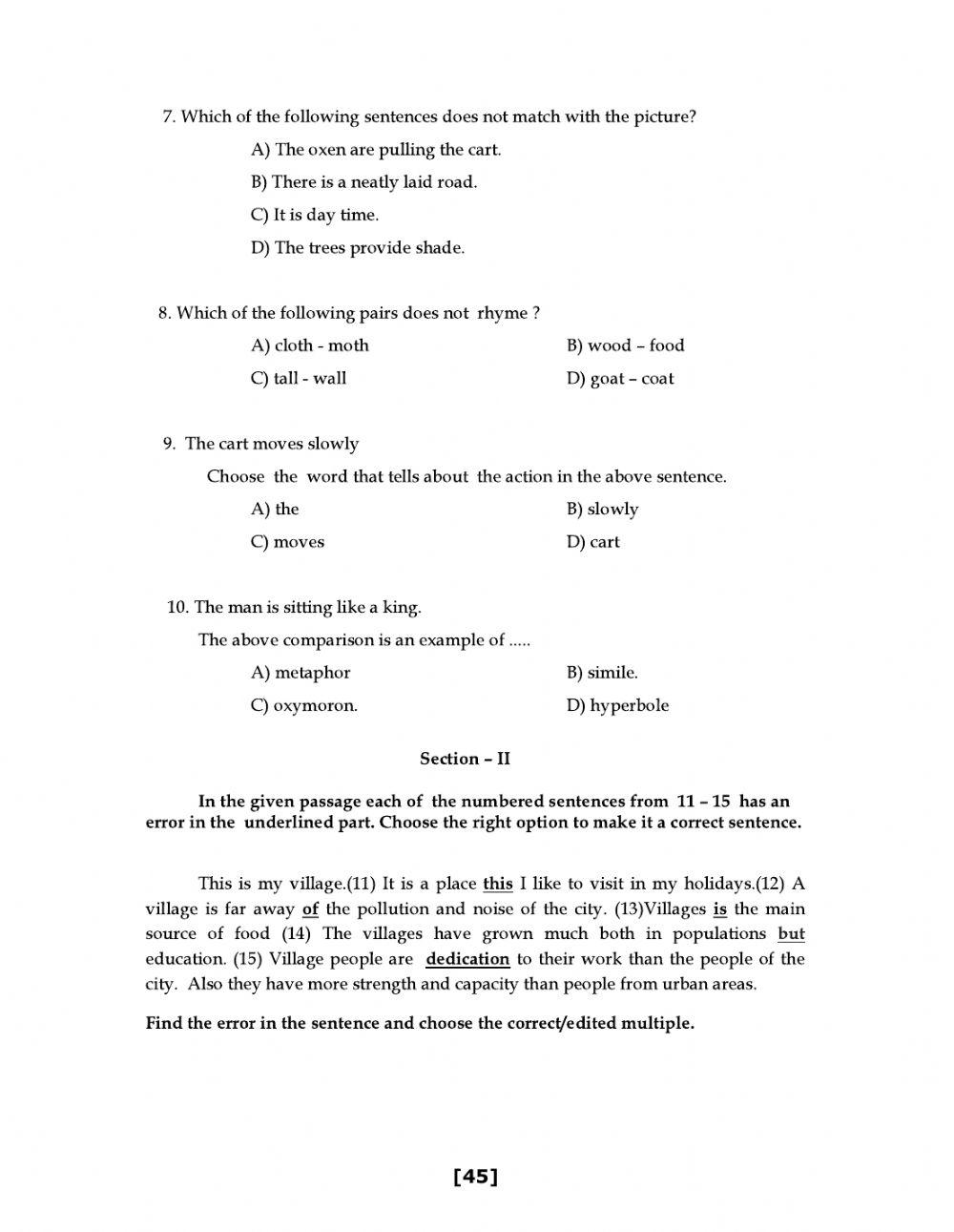 9 class level 1 worksheet 12