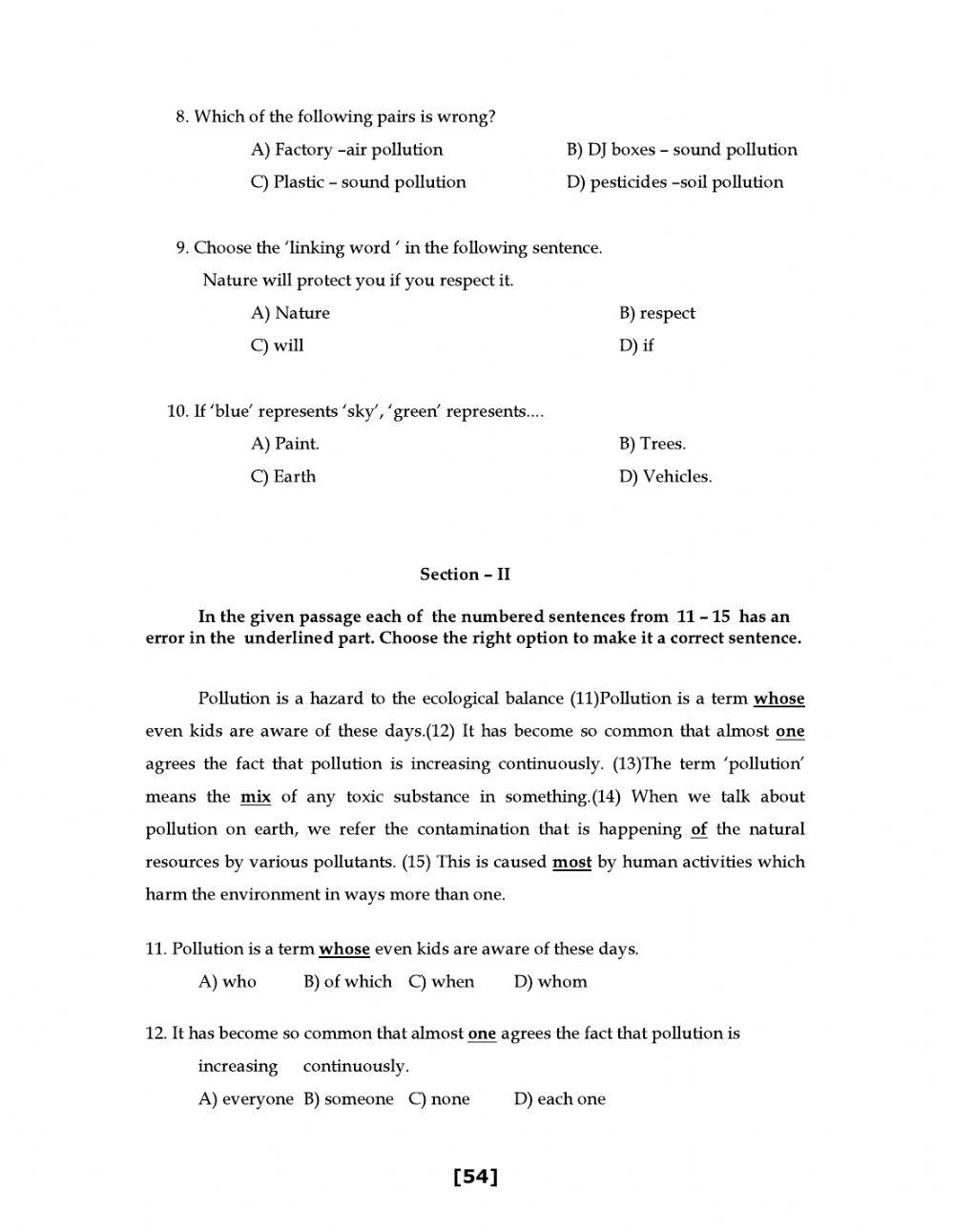 9 class level 1 worksheet 14