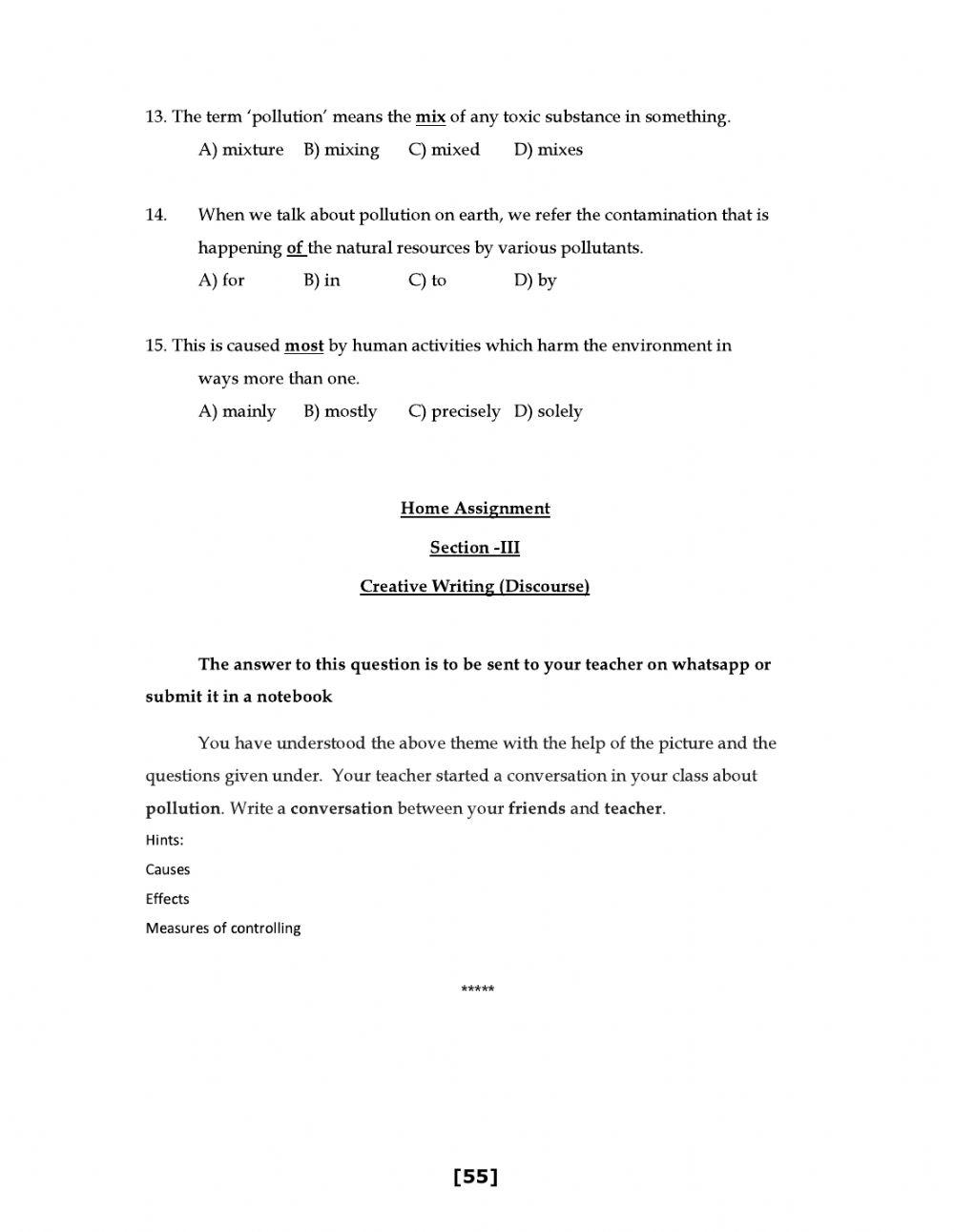 9 class level 1 worksheet 14