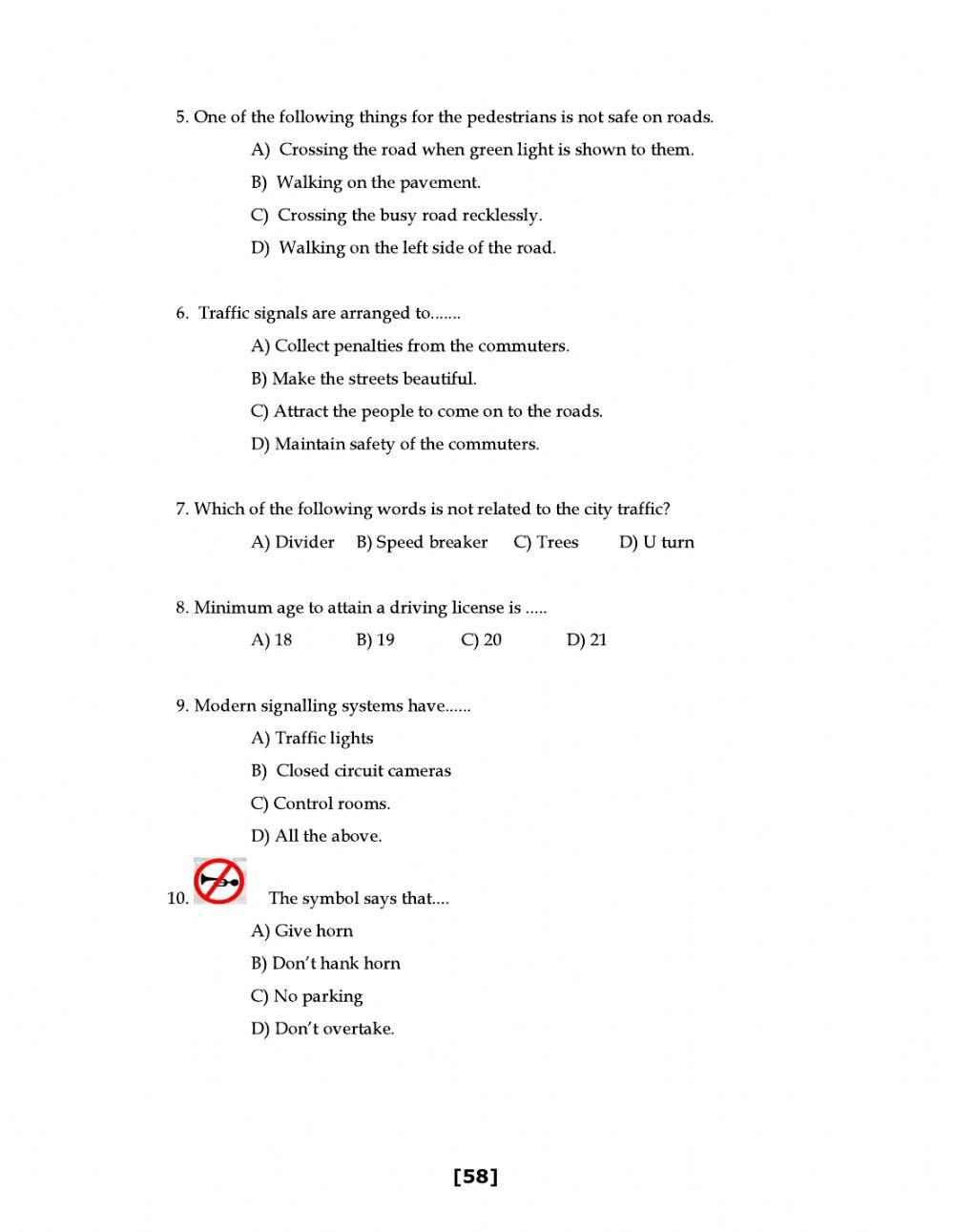 9 class level 1 worksheet 15