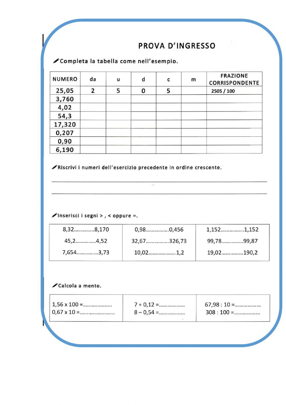 Ingresso quinta mate