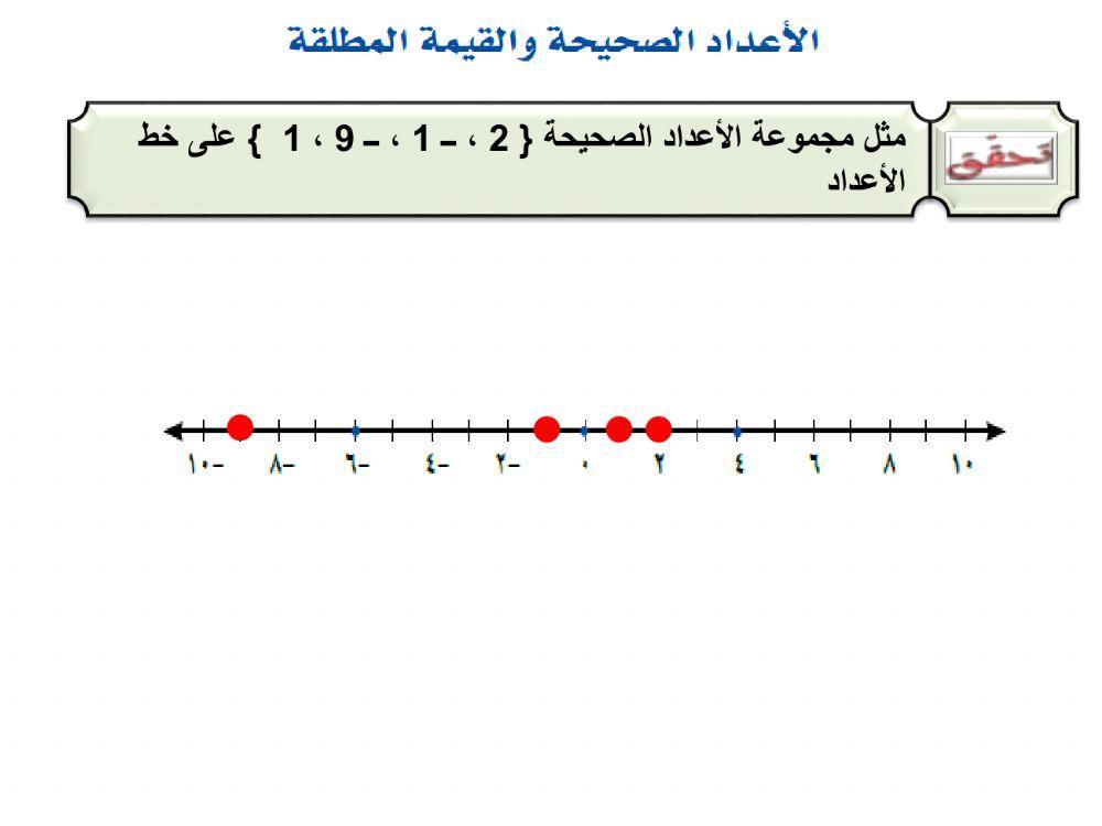 الأعداد الصحيحة والقيمة المطلقة1