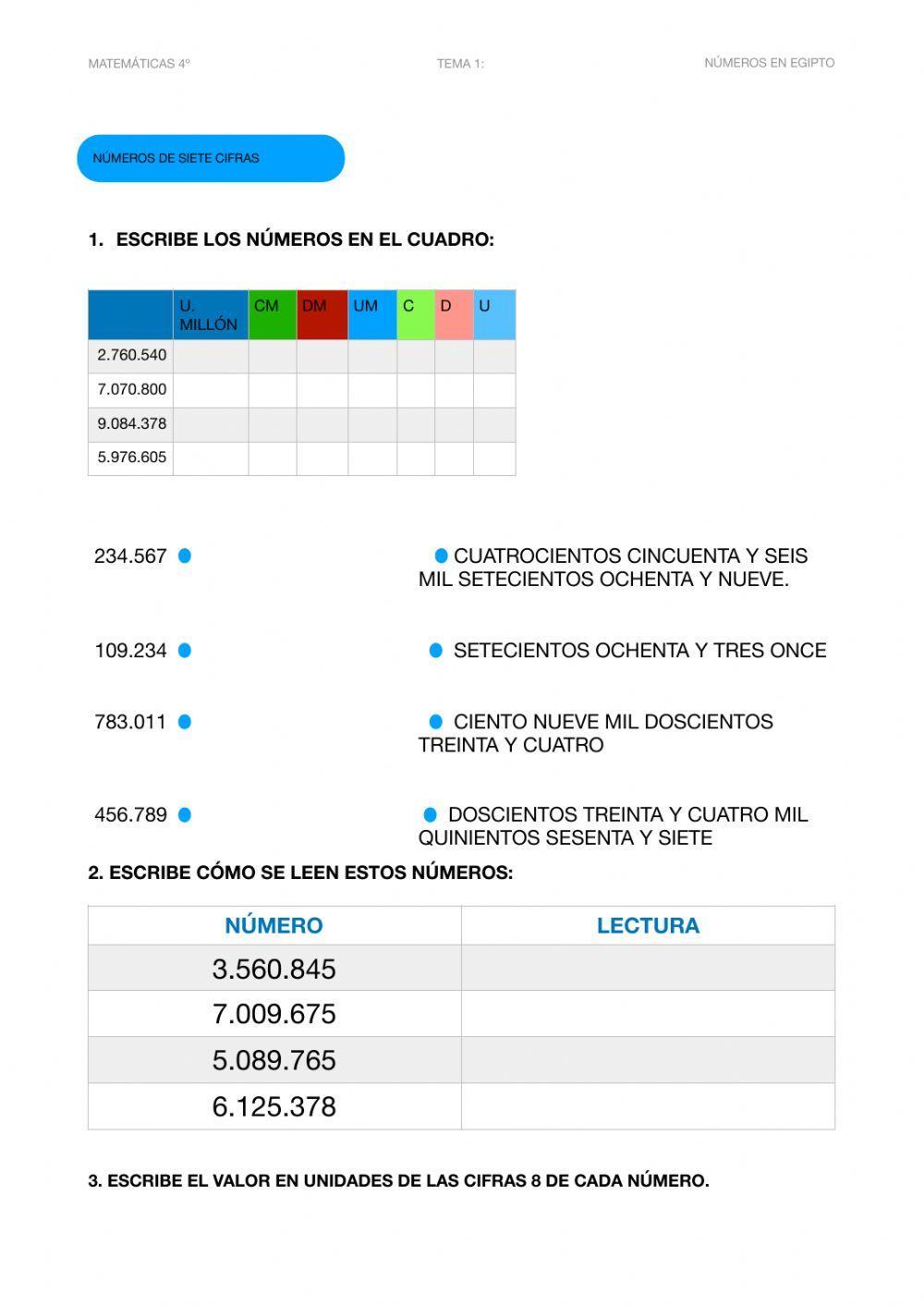 Numeros de siete cifras