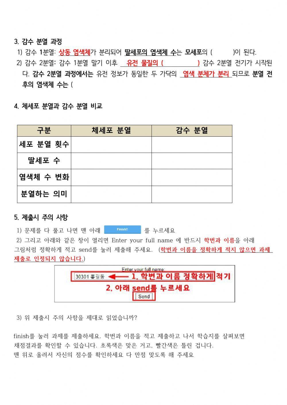 감수분열(복사용) 감수분열(복사용)