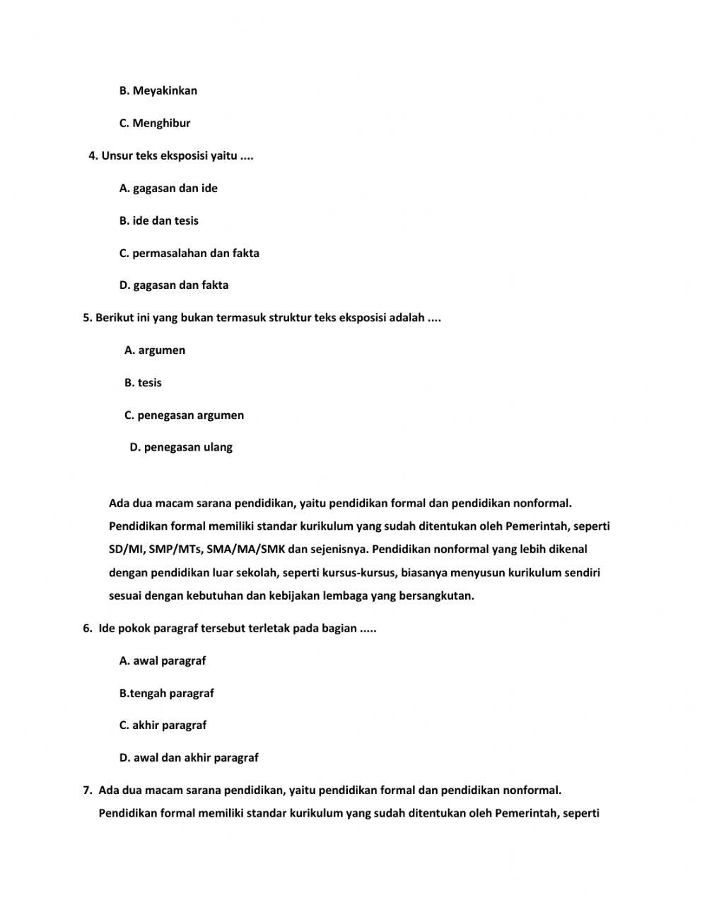 Ulangan umum teks eksposisi