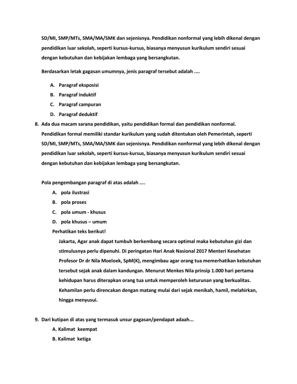 Ulangan umum teks eksposisi